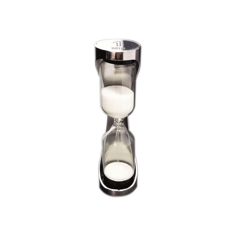 Tee-Uhr Edelstahl mit weißem Sand